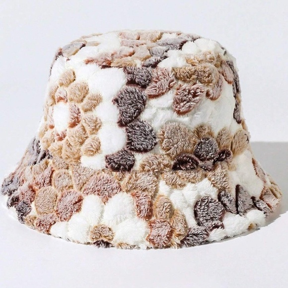 Boho Fuzzy Floral Print Bucket Hat - Picture 3 of 5